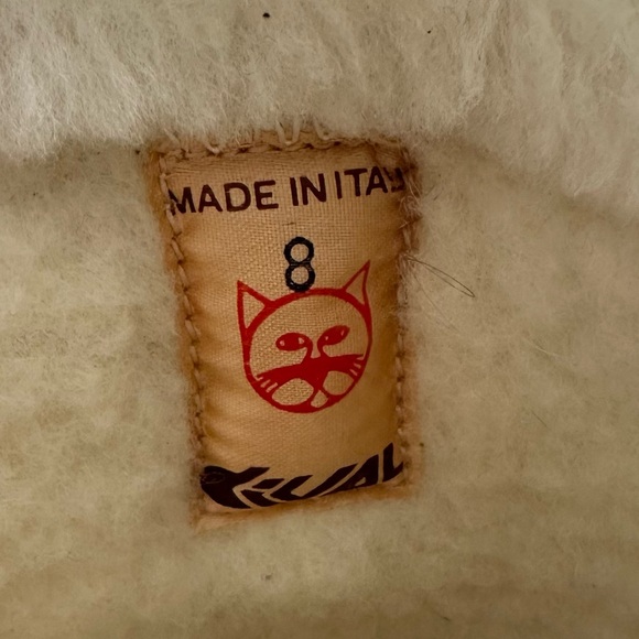 Dival Italy Size US 8 Vintage Goat Fur Wool Winter Boots Ivory Tribal Snow - Picture 5 of 9